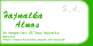 hajnalka almos business card